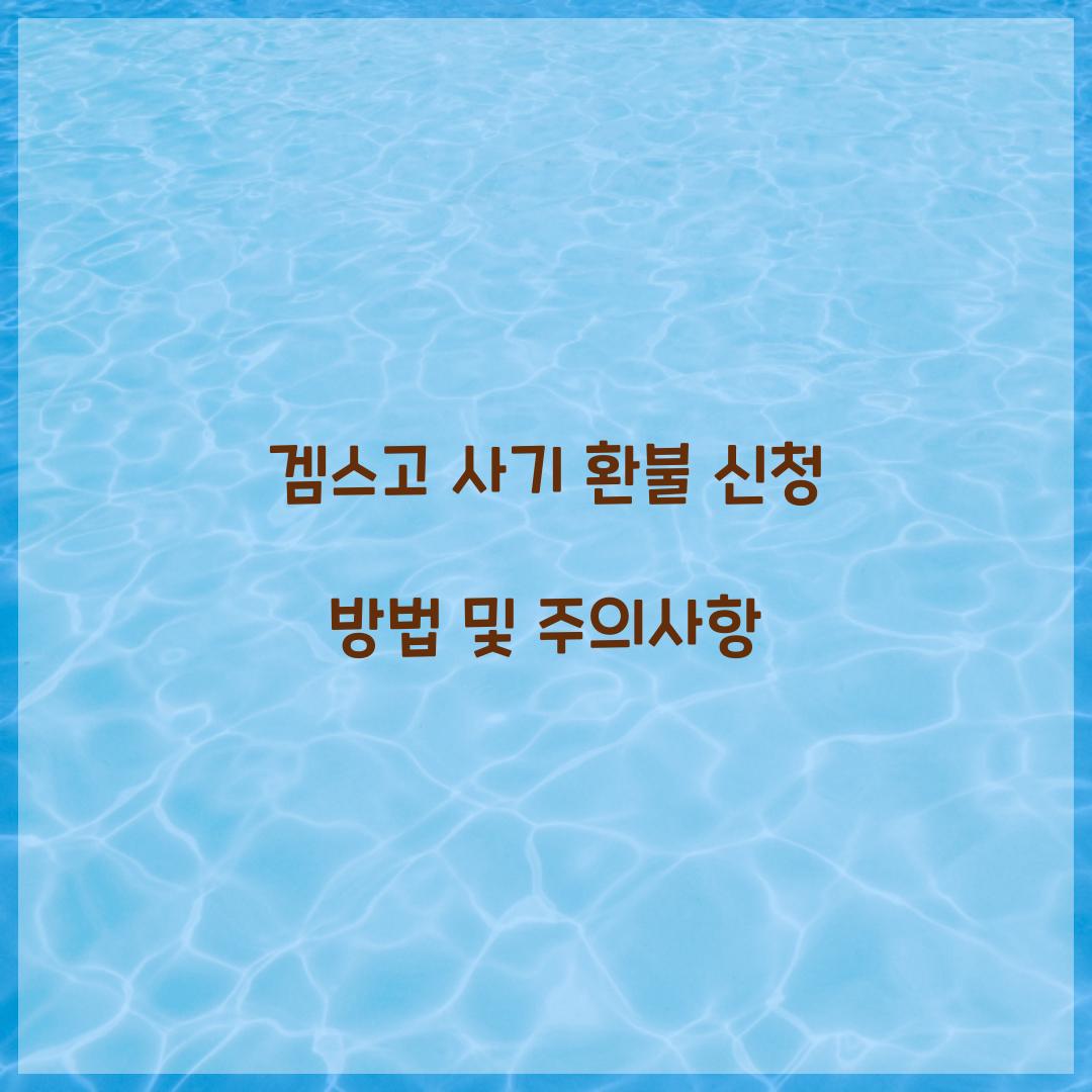 겜스고 사기 환불