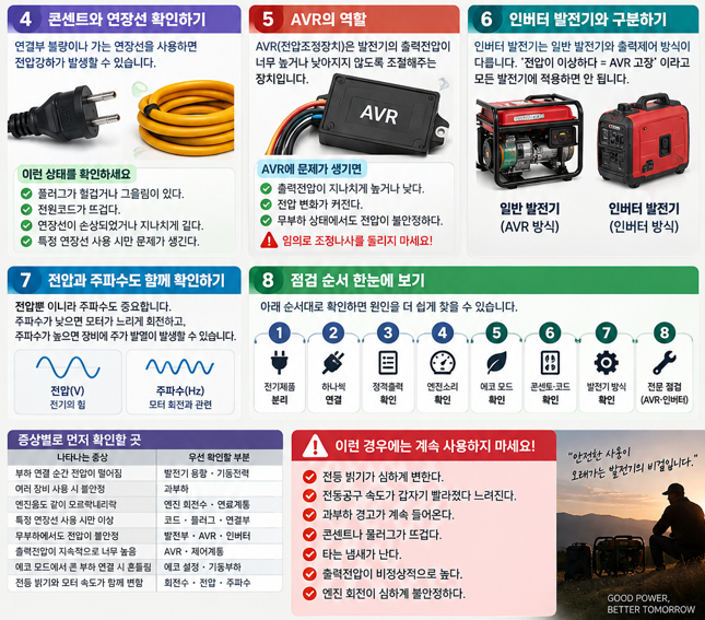 부하&middot;회전수&middot;AVR 점검 순서