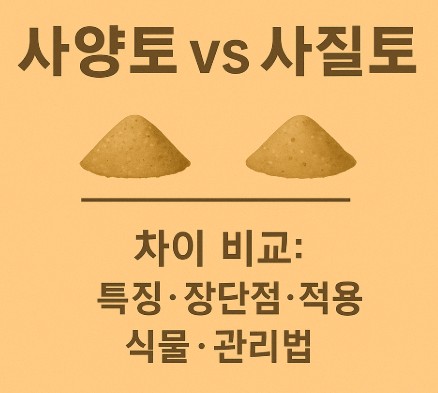 사양토 vs 사질토 차이 비교: 특징·장단점·적용 식물·관리법 사진