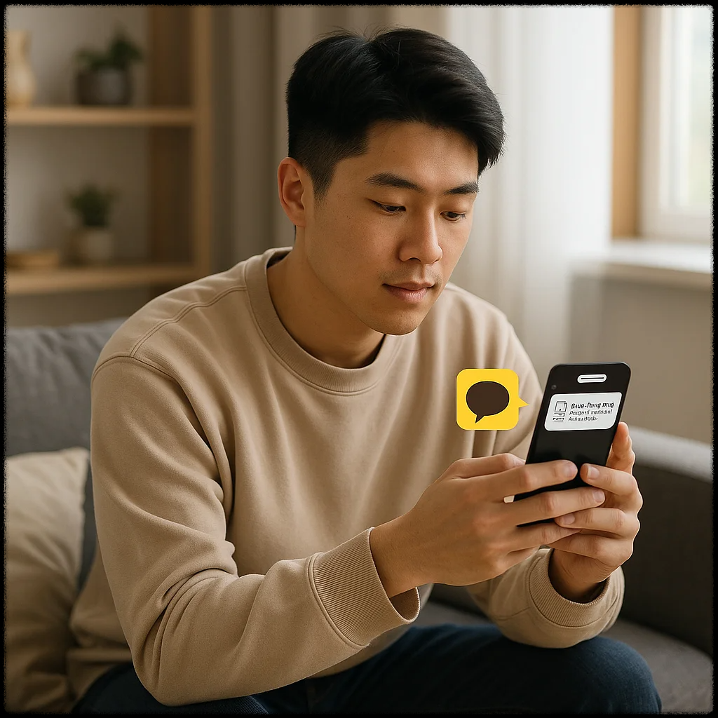 카카오톡으로 릴리스 AI 요약을 받는 사용자