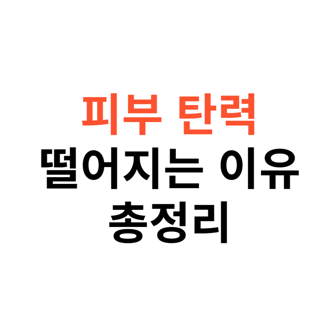 피부 탄력이 떨어지는 이유