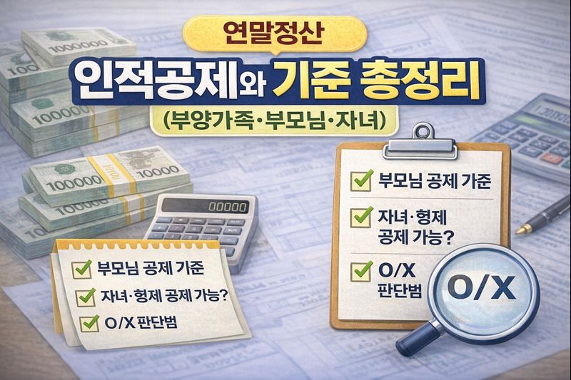 연말정산 인적공제 기준 총정리 (부양가족&middot;부모님&middot;자녀)