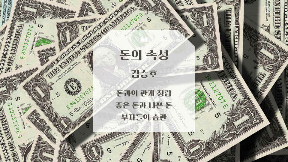 돈의속성 김승호 책 리뷰 부자들의 습관 실용적인 조언 돈의 존엄성