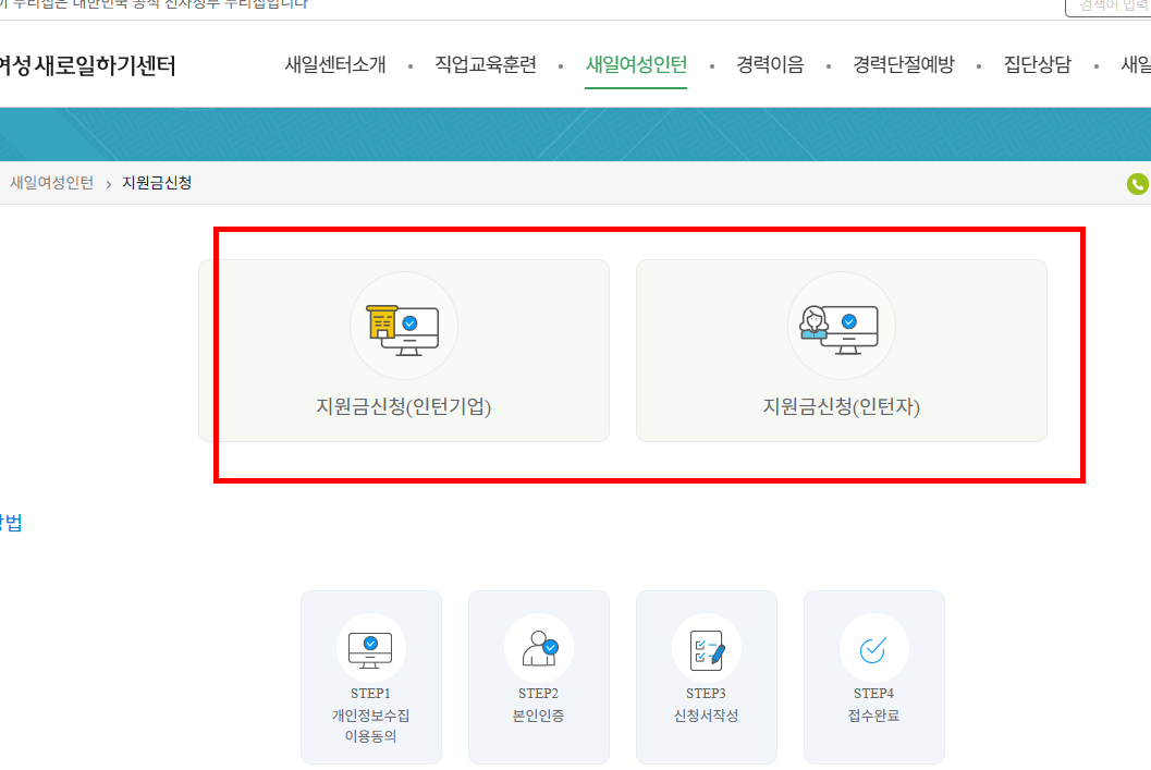 경력단절 여성 지원금 조건 확인