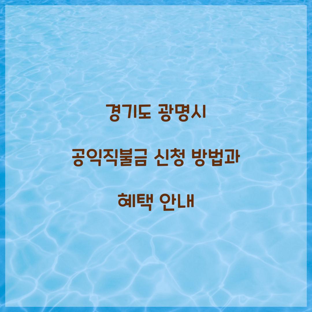 경기도 광명시 공익직불금