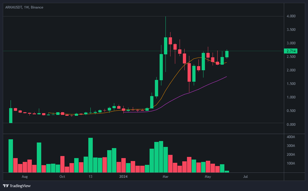 아캄 코인 차트 분석