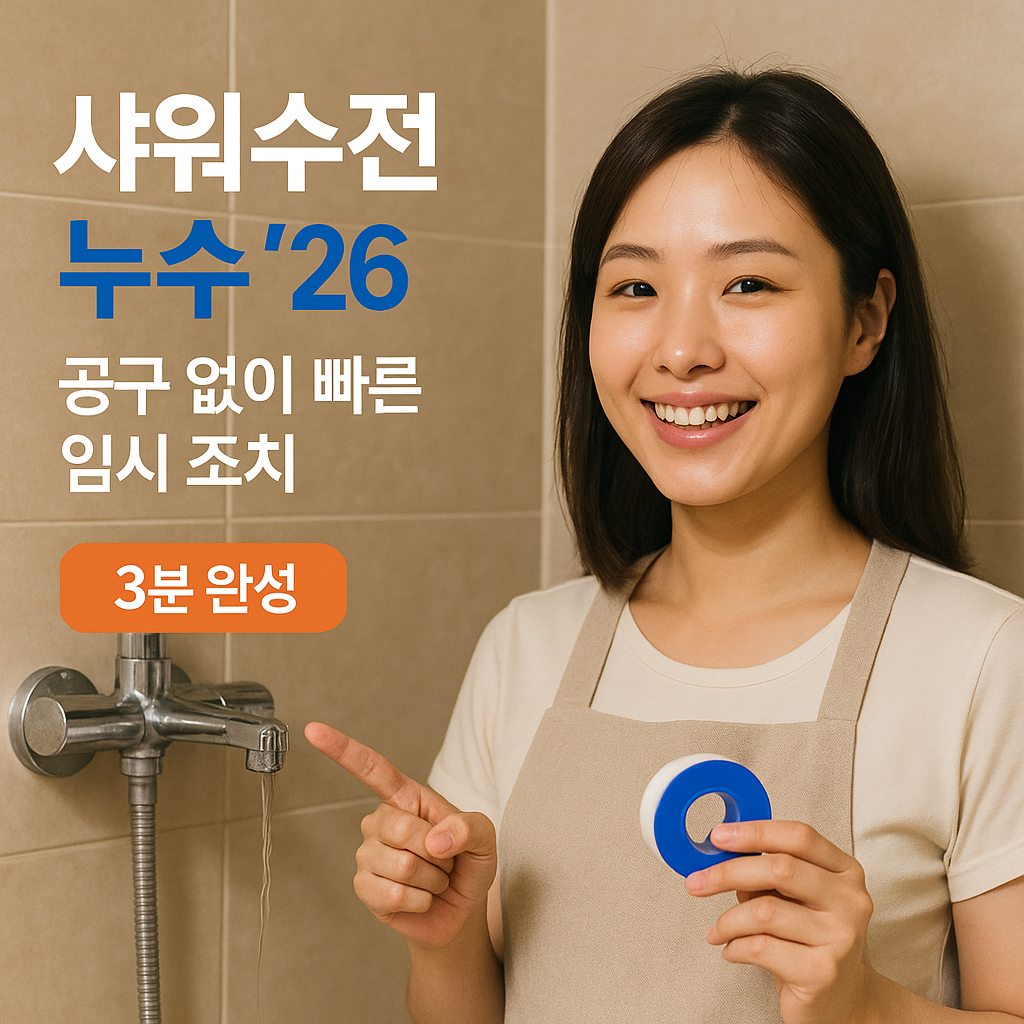 샤워수전 누수 ’26 | 공구 없이 가능한 임시 조치 실전 팁