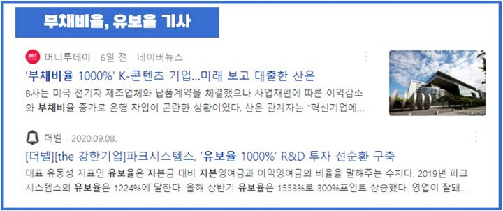 부채비율-유보율-기사