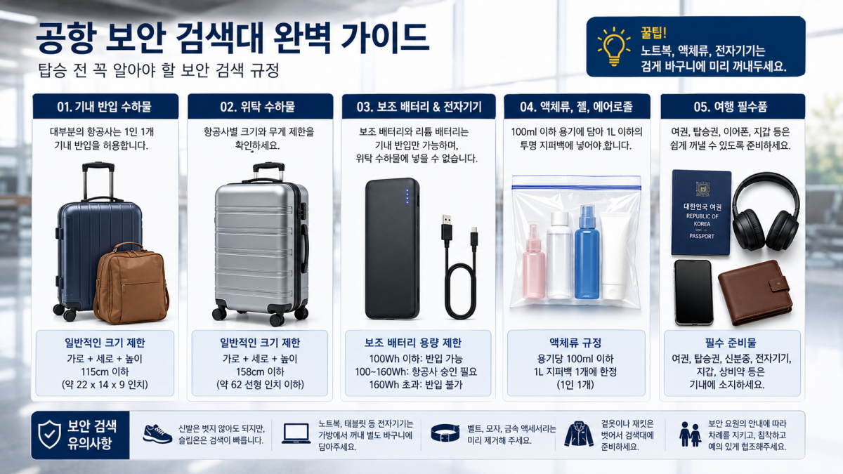 기내 반입 물품과 위탁수하물 규정 안내