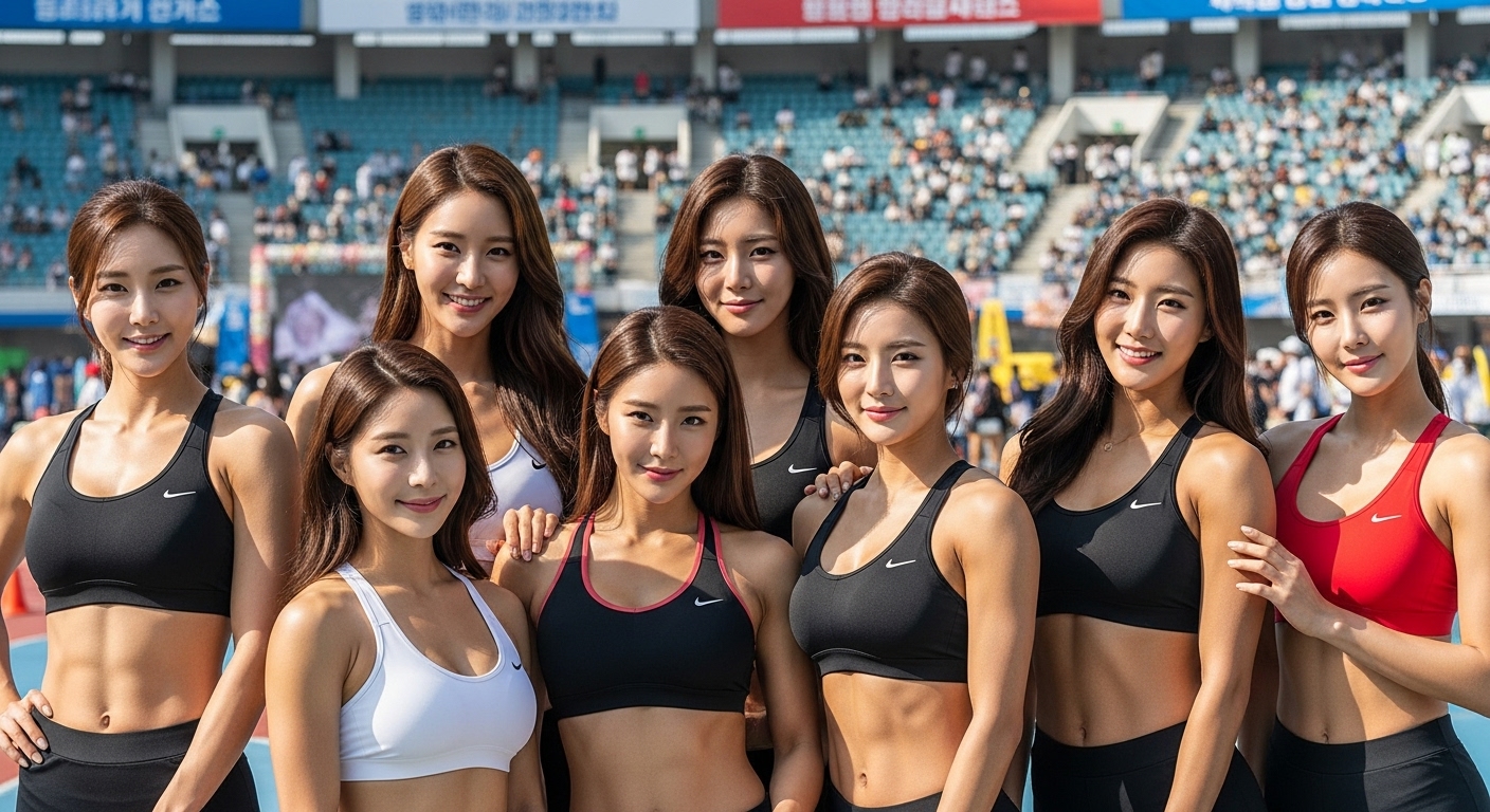 전국체전에 참가한 여자들