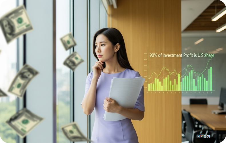 고민하는 경제 전문가 장면 (가상으로 AI 재현)