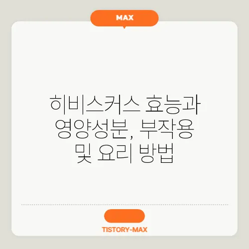 히비스커스 효능과 영양성분, 부작용 및 요리 방법