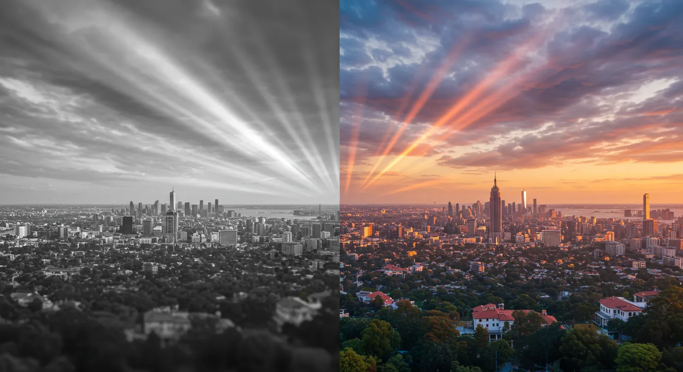 해상도를 높여서 밝아진 도시