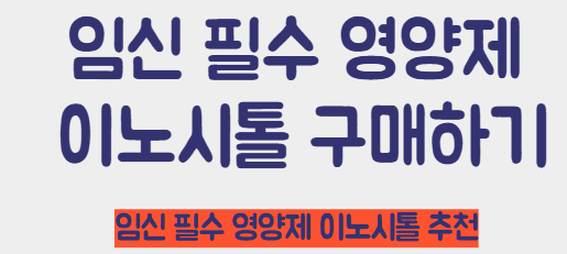 임신 필수 영양제 이노시톨 추천