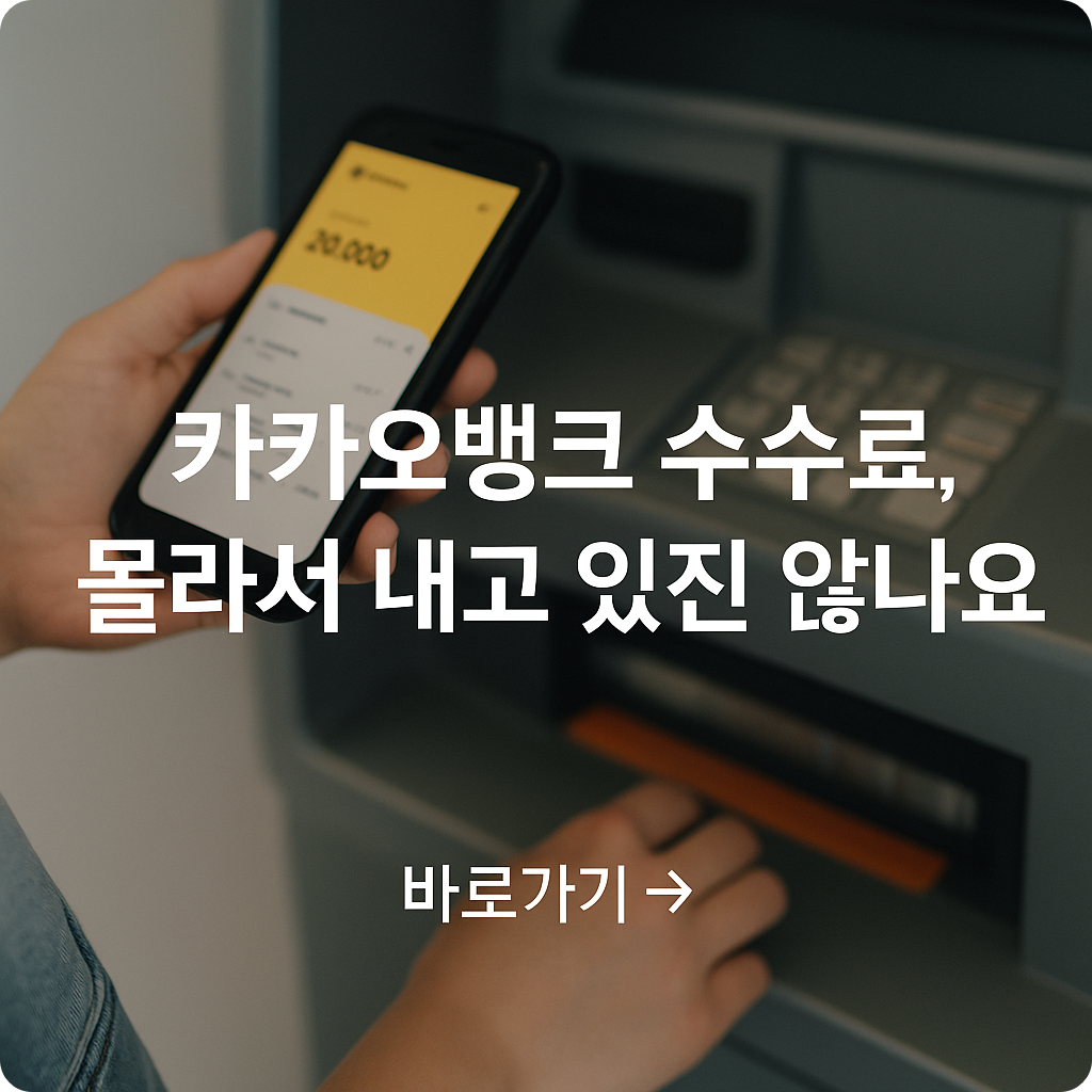 ATM 수수료 아끼는 꿀팁! : 카카오뱅크 사용자라면 꼭 알아야 할 정보
