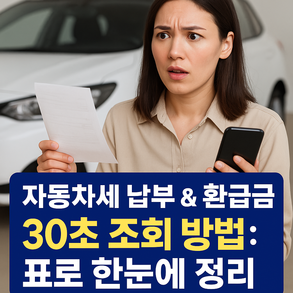 자동차세 조회 환급 세금 납부 계산법