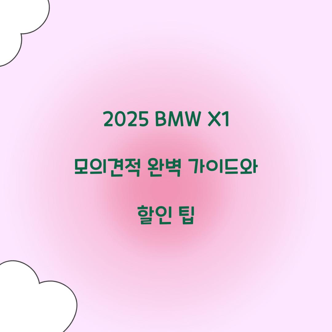 2025 BMW X1 모의견적