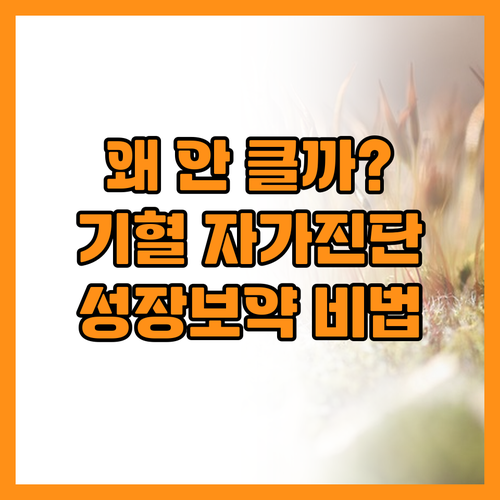 키 안 크는 아이를 위한 기혈 자가진..