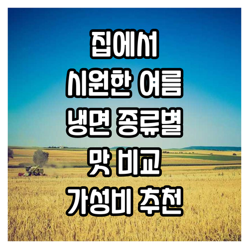 집에서 즐기는 시원한 여름! 냉면 종..