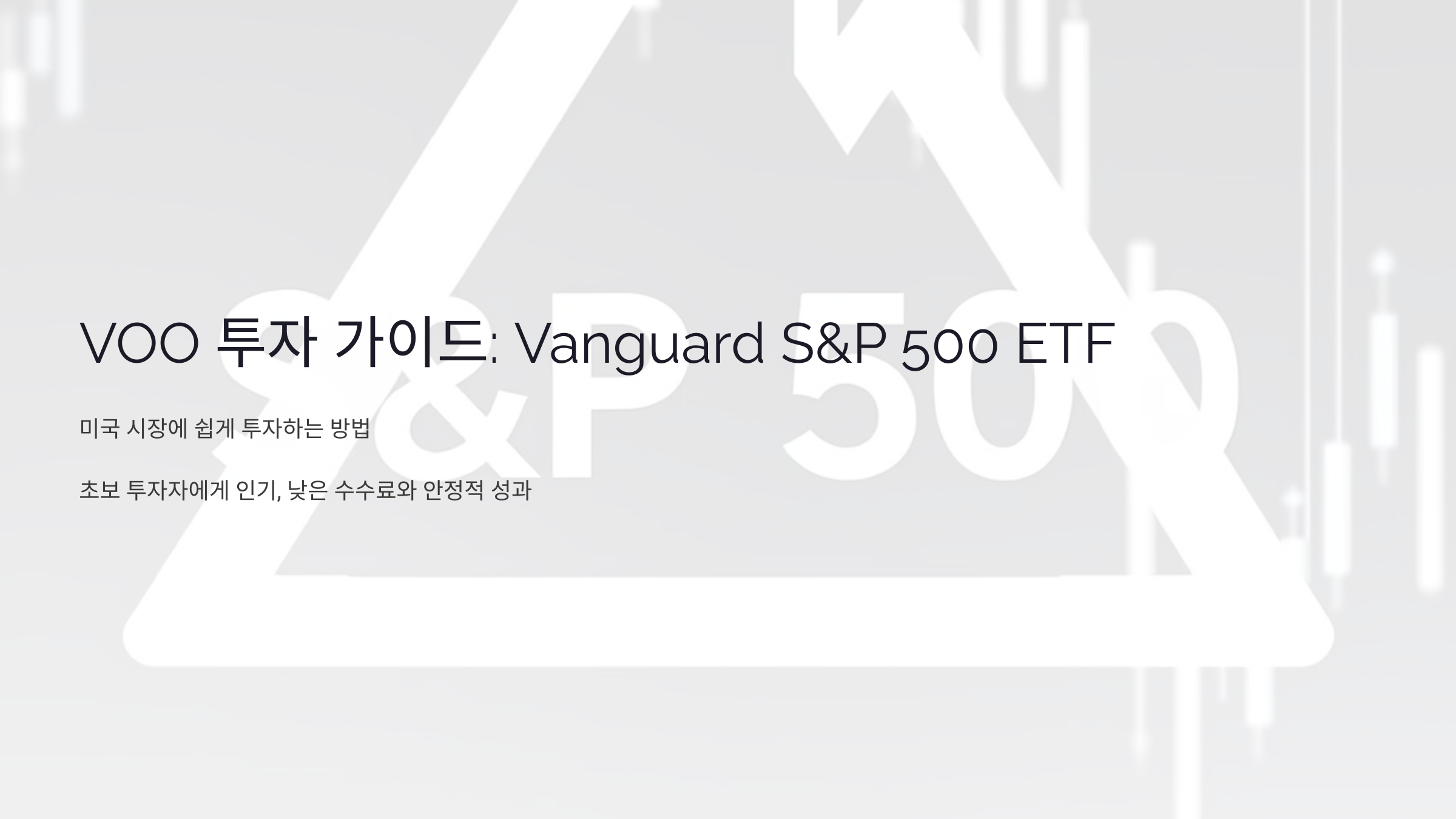 VOO 투자 가이드: Vanguard S&P 500 ETF로 미국 시장에 쉽게 투자하는 방법