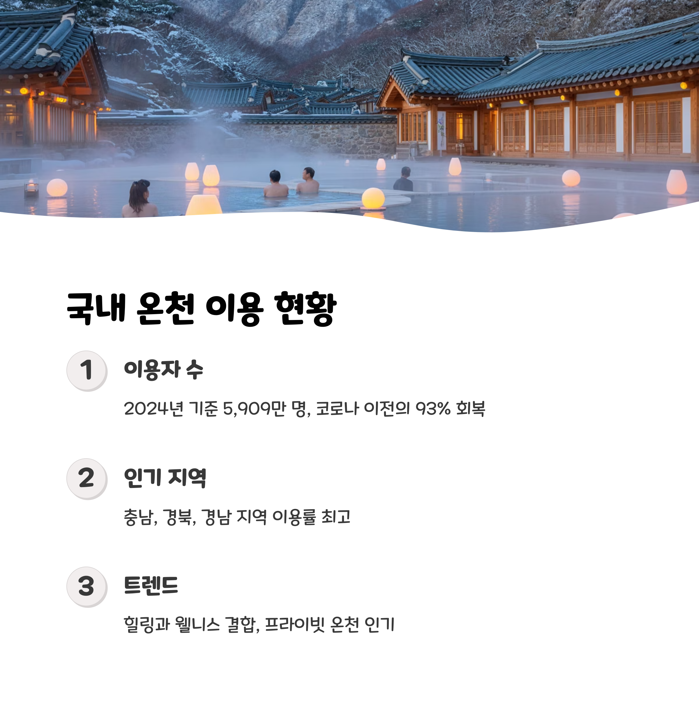 국내 온천의 이용 현황과 2025 트렌드