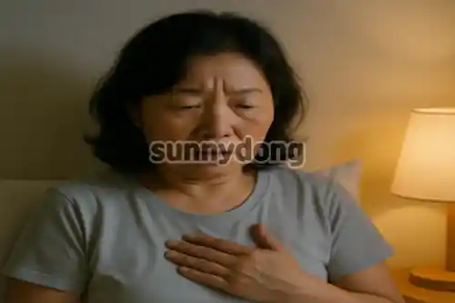 자다가 깨서 가슴 두근거림 증상 이미지