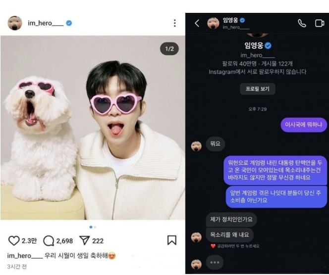 임영웅 DM 논란