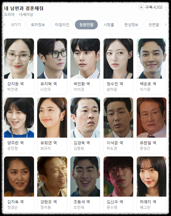 내남편과결혼해줘_등장인물