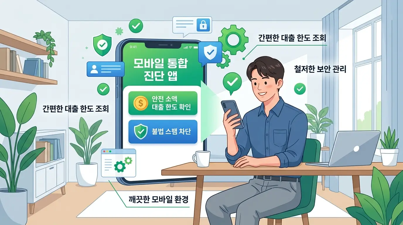 모바일 통합 진단 앱 안전 소액 대출 한도 확인 및 불법 스팸 차단