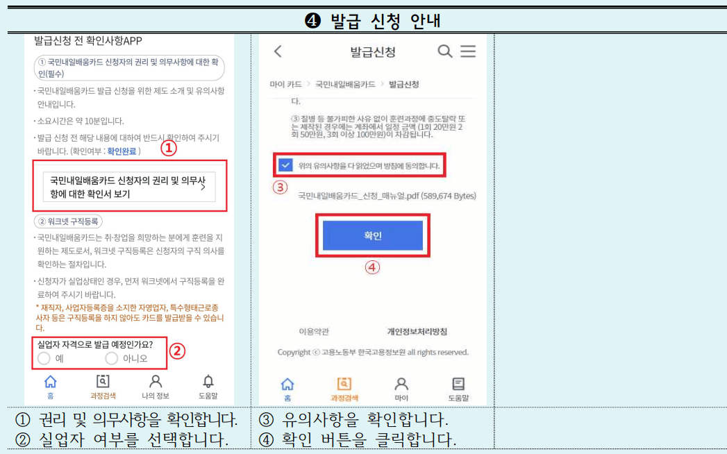 내일배움카드 발급 동의 화면