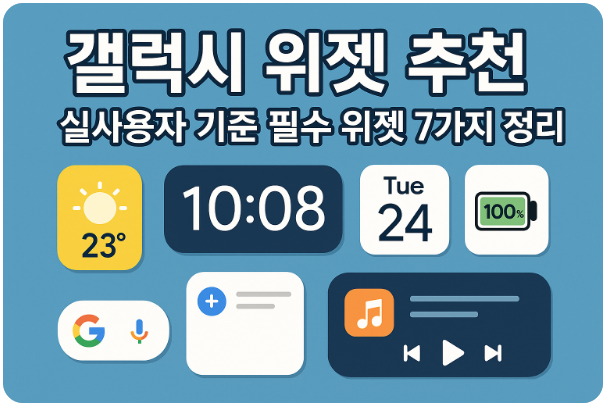 갤럭시 위젯 추천 - 실사용자 기준 필수 위젯 7가지 정리