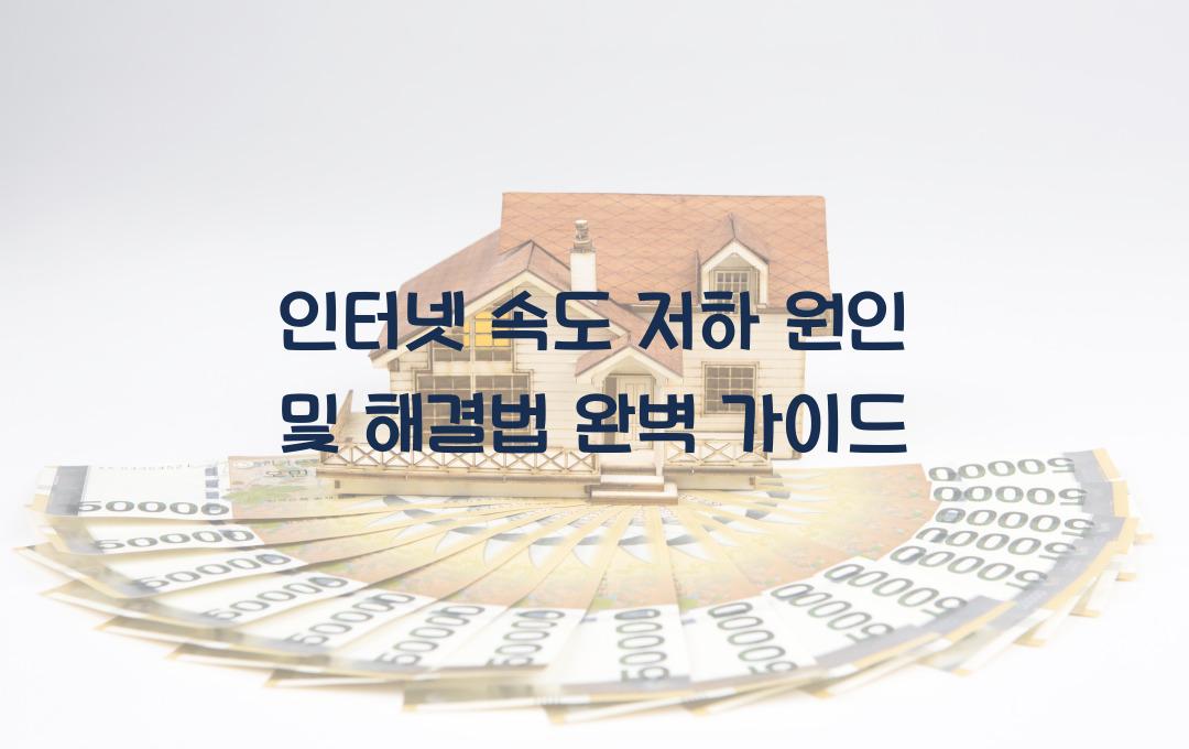 인터넷 속도 저하 원인 및 해결법