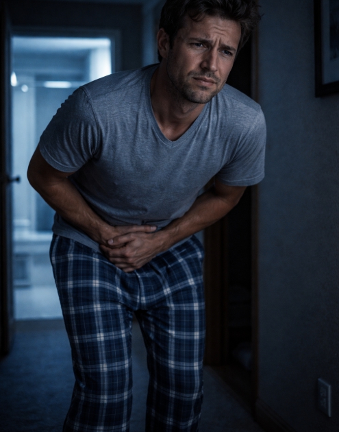 야간뇨로 인해 잠을 못자는 사진