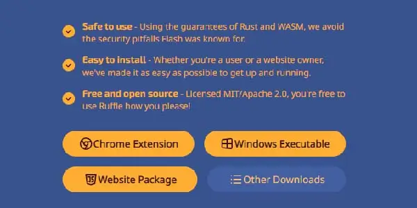 Ruffle은 다양하게 사용할 수 있습니다.