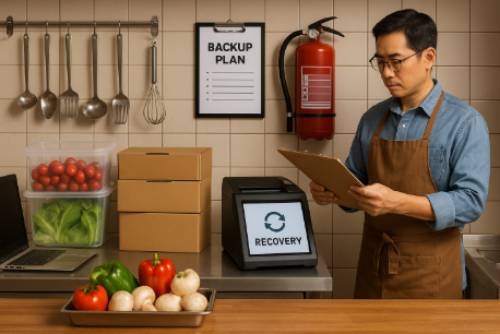 비상 상황을 대비해서 백업 시스템으로 업무 분산하는 자영업자