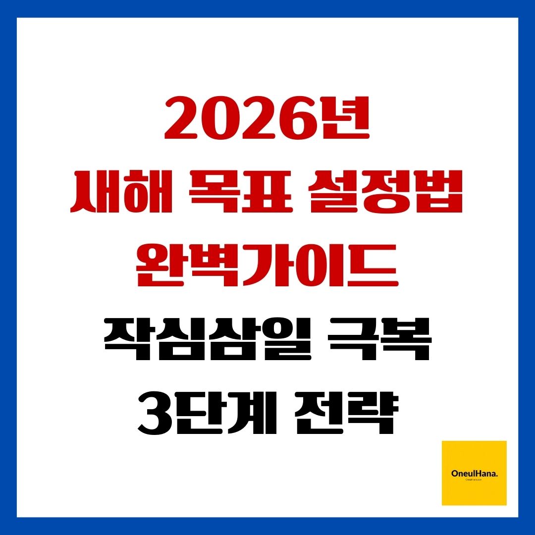 2026년 새해 목표 설정법 완벽가이드 작심삼일 극복 3단계 전략