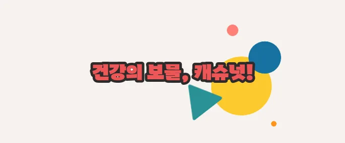 캐슈넛 효능 이보다 자세히 설명할순없다