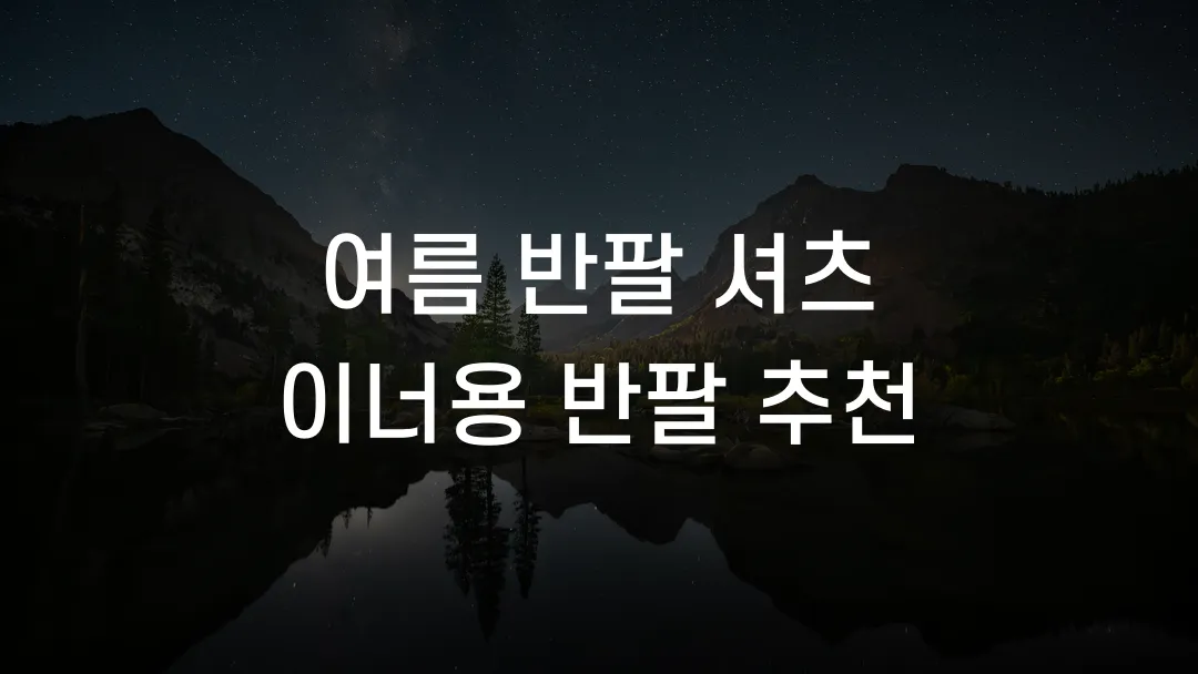 여름 반팔 셔츠 이너용 반팔 추천