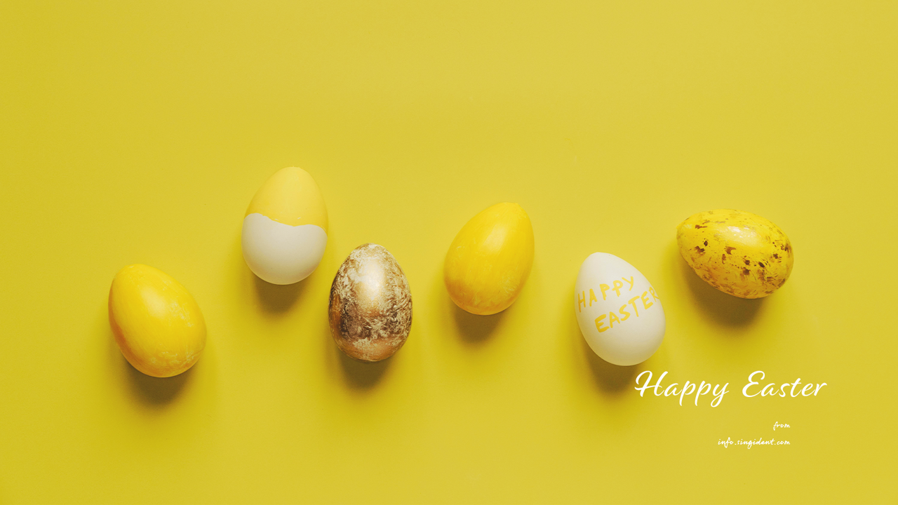 08 노란색 계란 C - Happy Easter 부활절계란배경화면