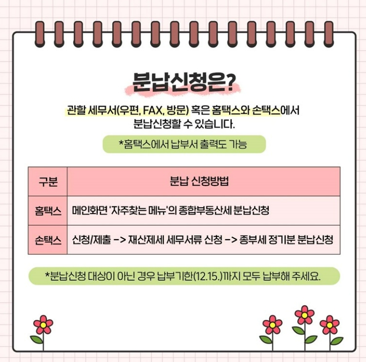 종합부동산세 분납신청