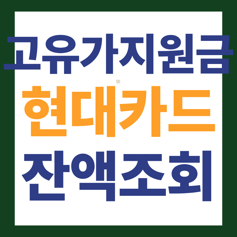 현대카드 고유가 지원금 잔액조회 남은금액 확인 하는 법 썸네일