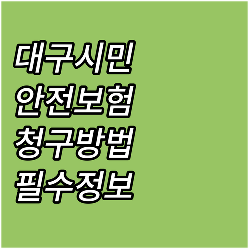 2025 대구시민안전보험: 재난, 사..