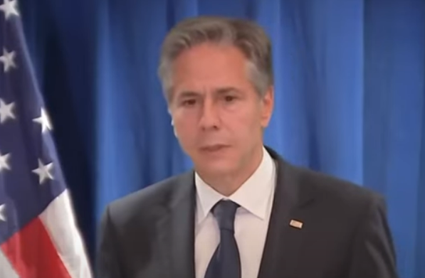 토니 블링컨 미국 국무장관이 연설하는 모습