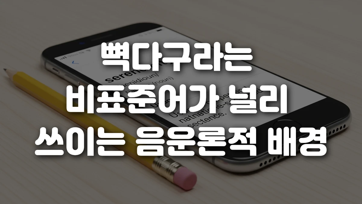 뼉다구라는 비표준어가 널리 쓰이는 음운론적 배경