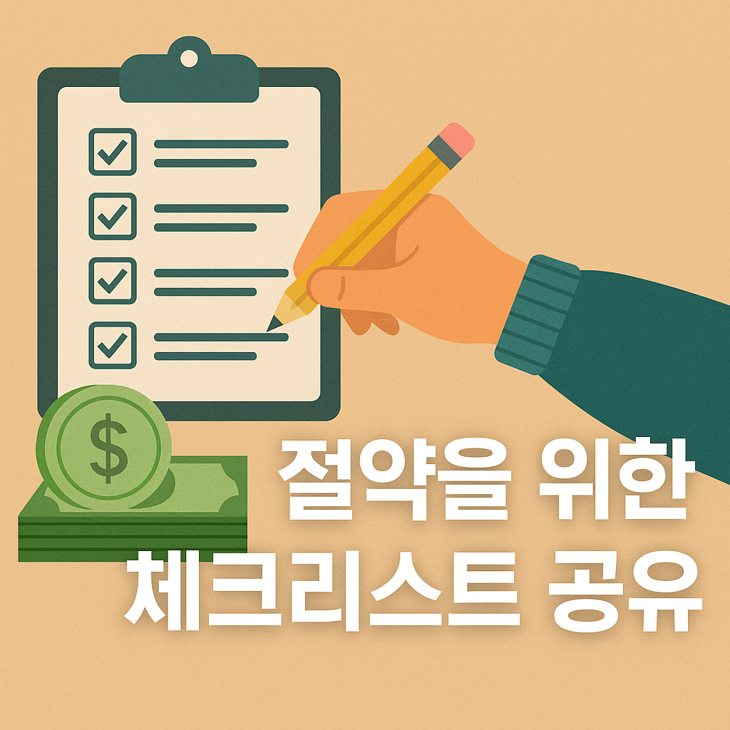 절약을 위한 체크리스트 공유