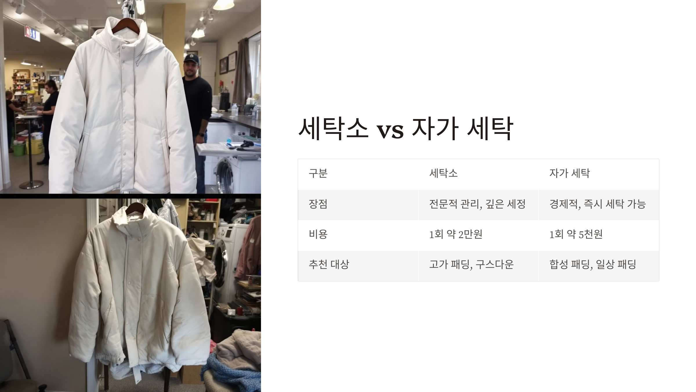 세탁소 vs 집에서 직접