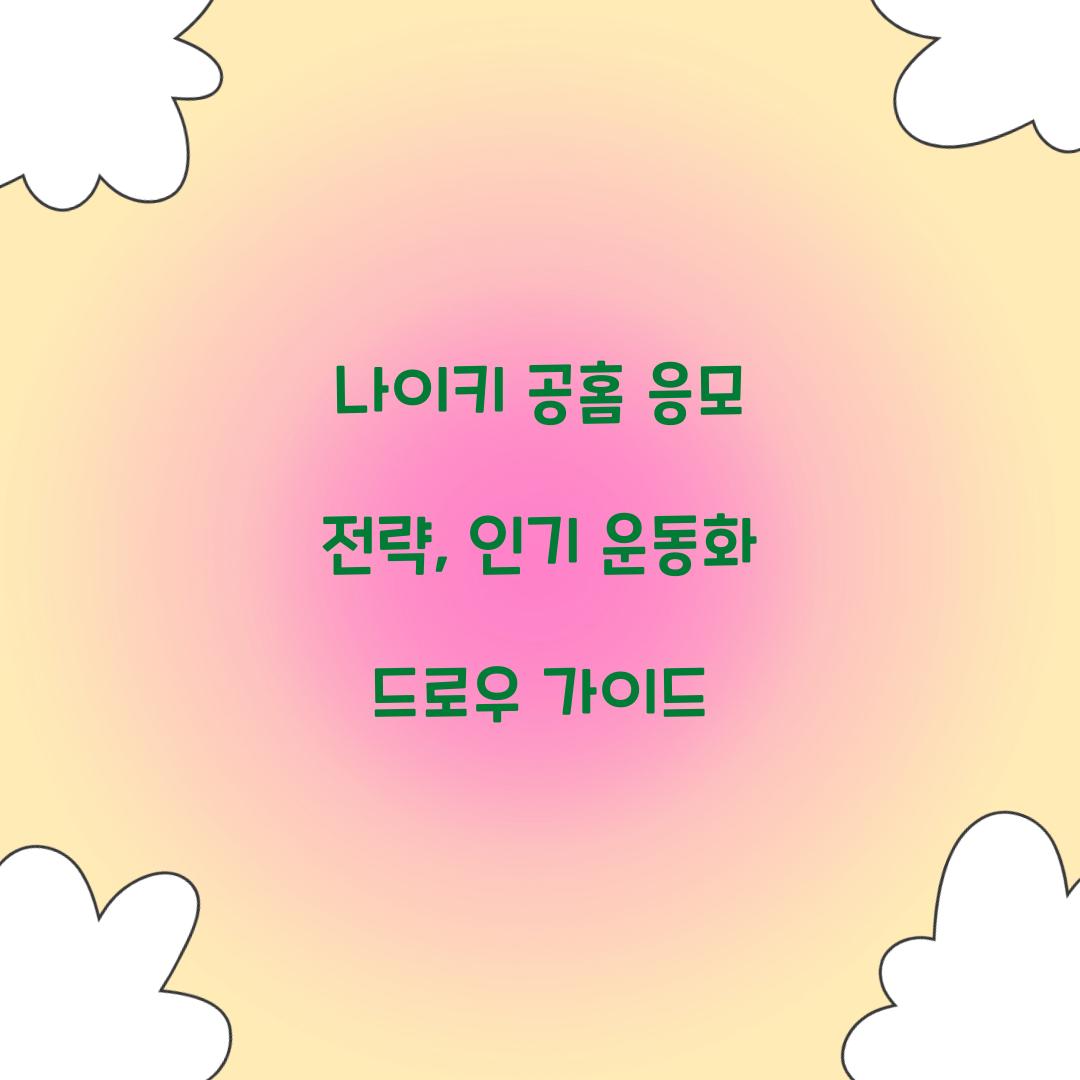 나이키 공홈 응모