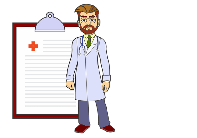 노트옆에서있는의사