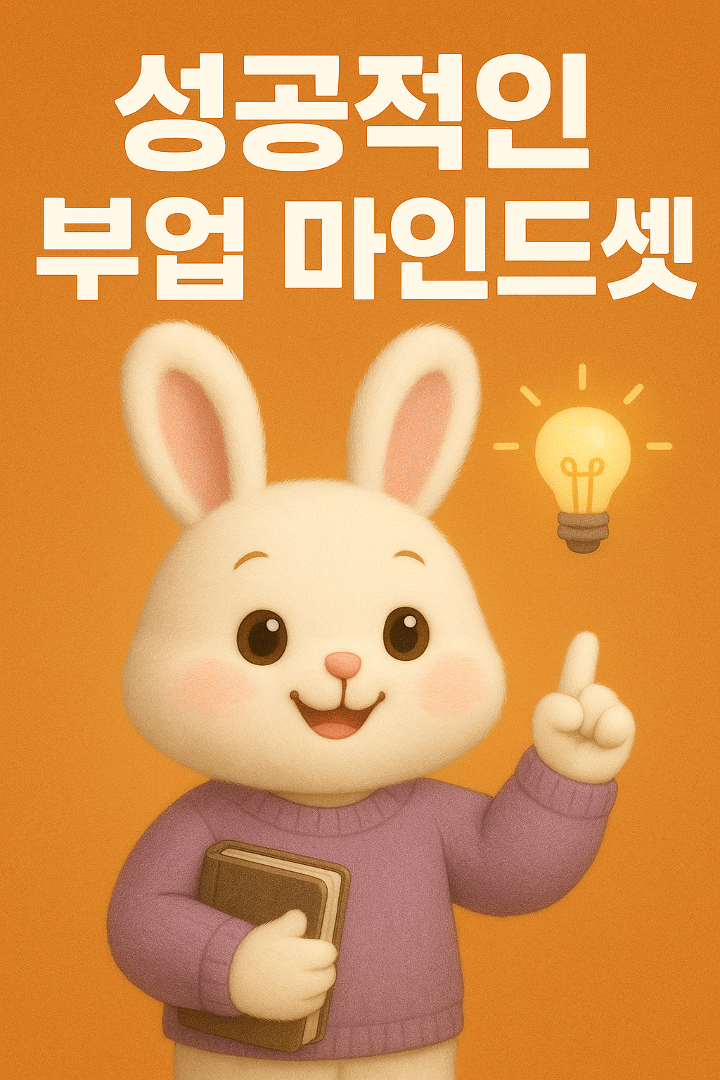 성공적인 부업 마인드셋 설명하는 토끼 캐릭터
