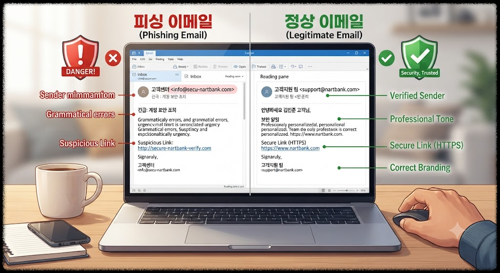 피싱 메일 구별하는 방법 : 개인정보를 지키는 가장 쉬운 보안 습관